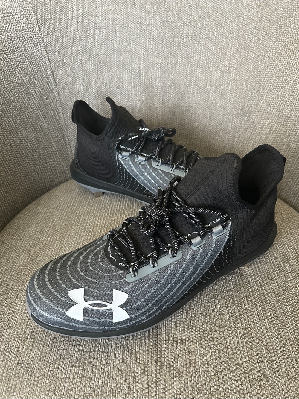 Under Armour Harper 6 Low ST Black White Metal Baseball Cleats